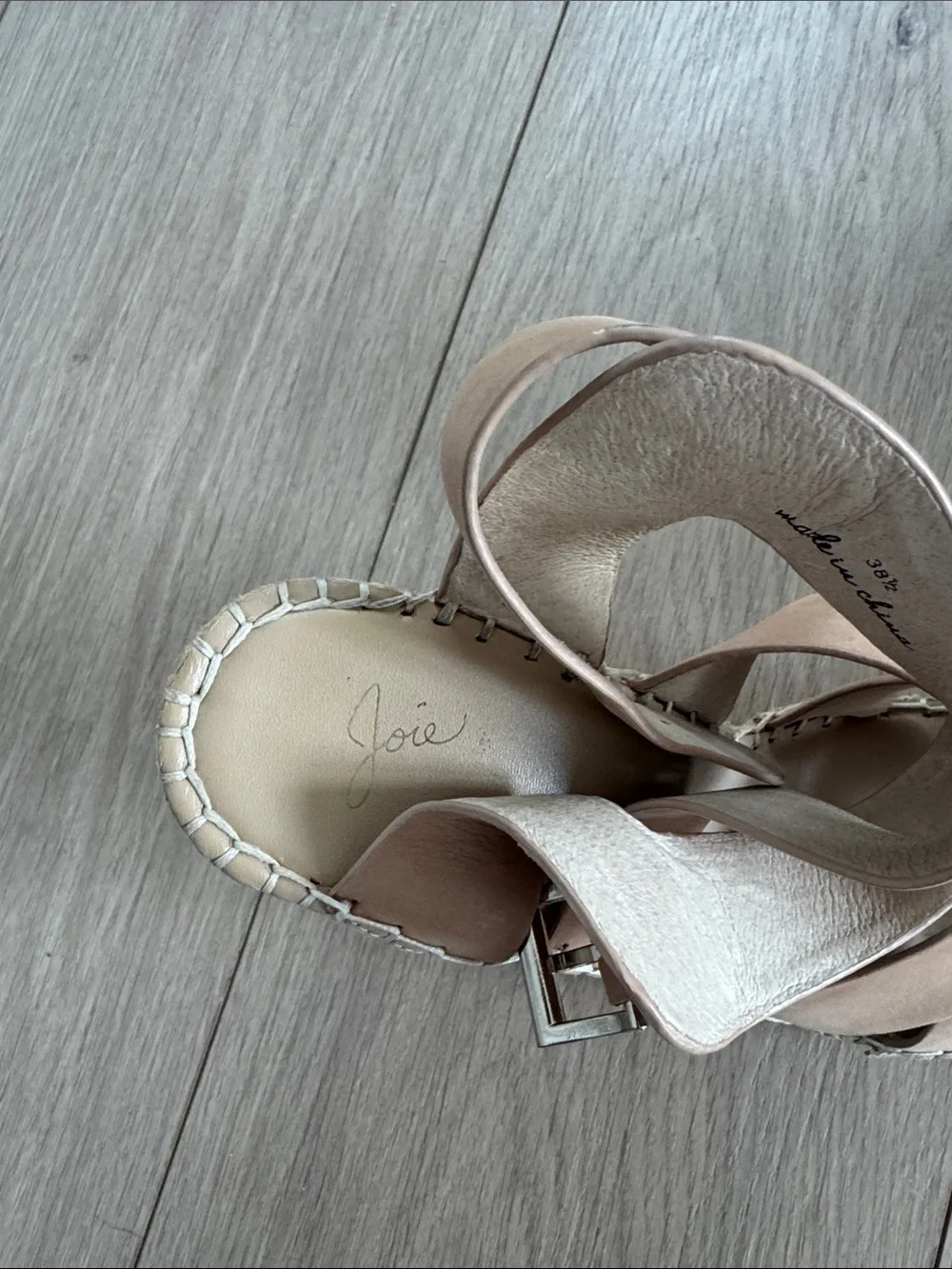 Joie Blush Tan Espadrille Wedge Sandals